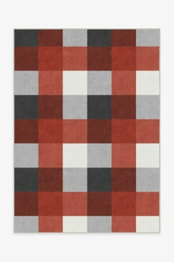 Promo ๐งจ Ruggable Buffalo Plaid Black & Red Rug โค๏ธ