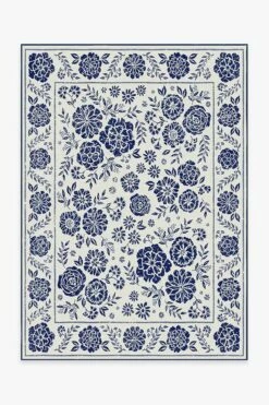 Hot Sale 😀 Ruggable Outdoor Carmela Suzani Delft Blue Rug 🎁