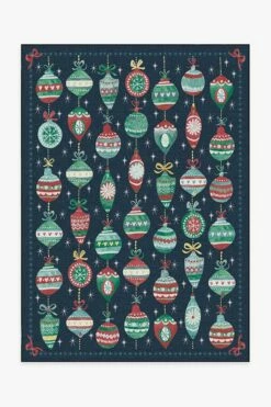 Wholesale 🎉 Ruggable Outdoor Festive Garland Navy Rug 🌟