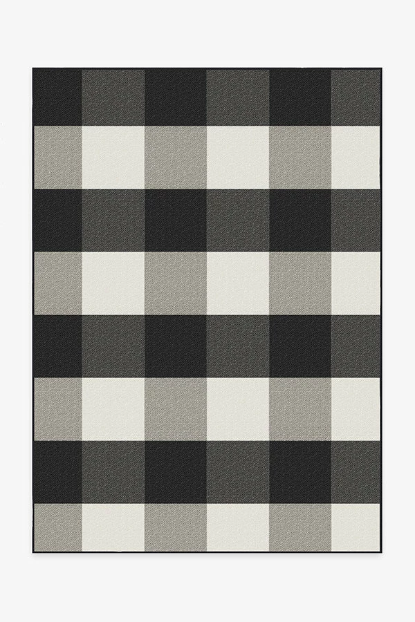 Promo ๐คฉ Ruggable Outdoor Gingham Plaid Black & White Rug โญ