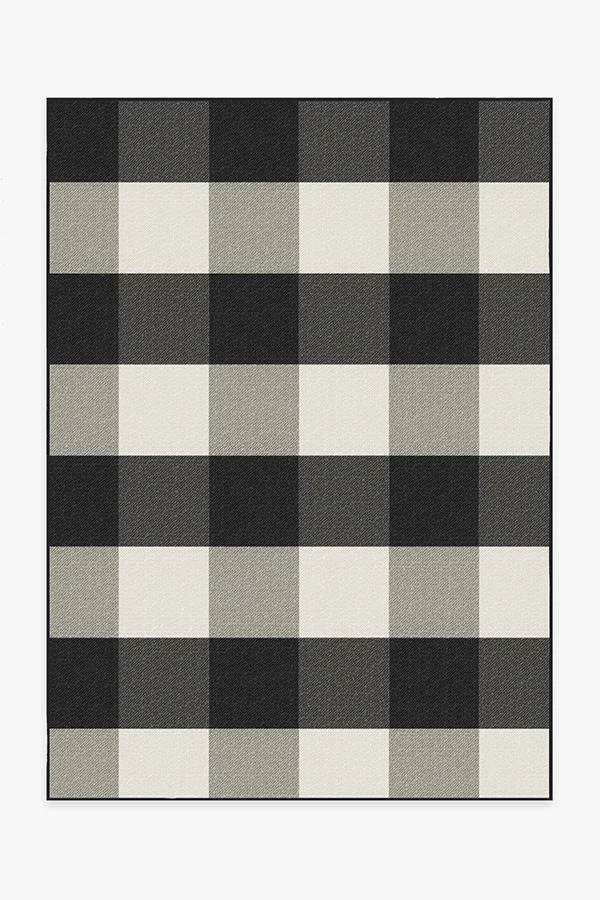 Promo ๐คฉ Ruggable Outdoor Gingham Plaid Black & White Rug โญ - Image 2