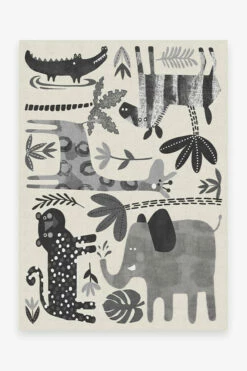 Brand new ✨ Ruggable Jungle Safari Black & White Rug 🌟