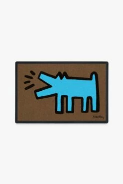 Promo โ๏ธ Ruggable Keith Haring Barking ๐ Dog Bright Blue Doormat ๐