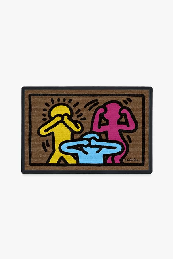 Best Sale 🥰 Ruggable Keith Haring No Evil Multicolor Doormat ⭐