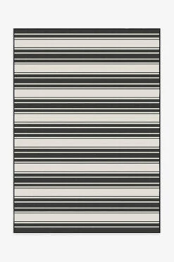 New 👏 Ruggable Outdoor Marina Stripe Black Rug 💯