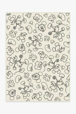 Flash Sale 🛒 Ruggable Mickey Doodles Black and Ivory Rug ✨