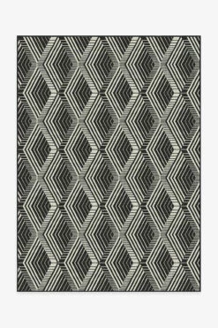 Deals ⭐ Ruggable Outdoor Motus Diamond Black Rug 🔥