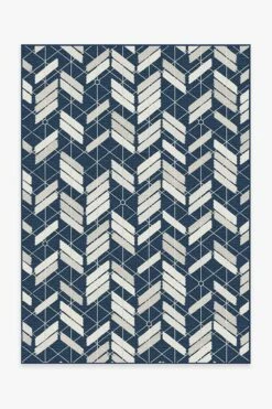 Cheap 👍 Ruggable Outdoor Painted Chevron Navy Rug 🔔