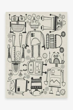 Best deal ✨ Ruggable Robot Party Black & White Rug 💯