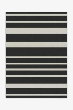 Budget ๐ฅ Ruggable Outdoor Sailmaker Stripe Black Rug โ๏ธ