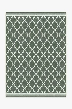 Outlet 😉 Ruggable Outdoor Varia Trellis Forest Green Rug 🧨